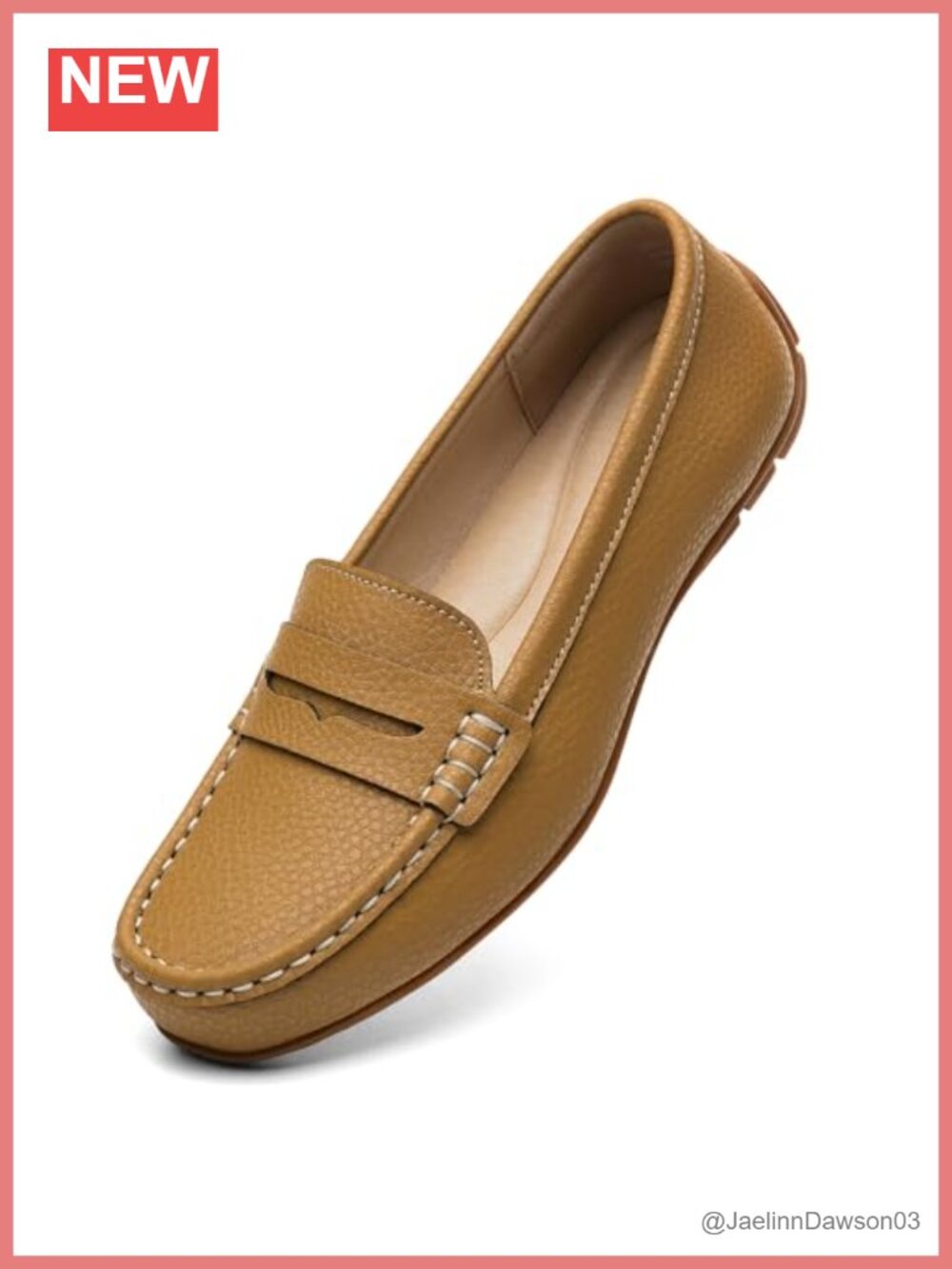 Women's Leather Penny Loafers Slip-Ons Memory Foam Comfort Flats Office